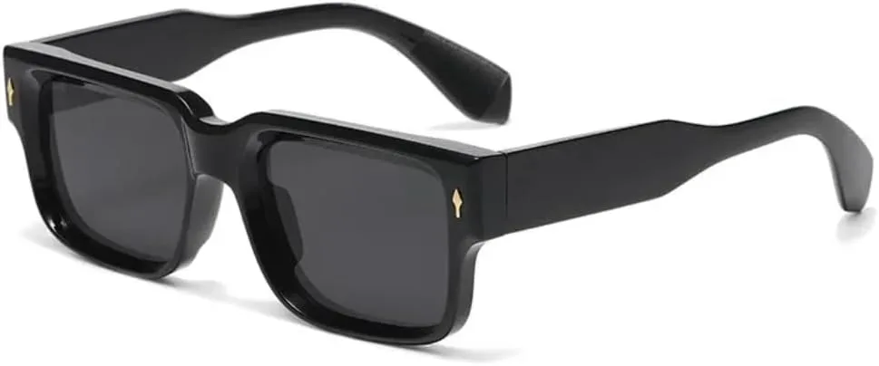 

Ретро солнцезащитные очки для женщин с леопардовым принтом, защитой от УФ-излучения UV400, модные заклепки, для мужчин прозрачные с градиентом VFDHN, Black Black