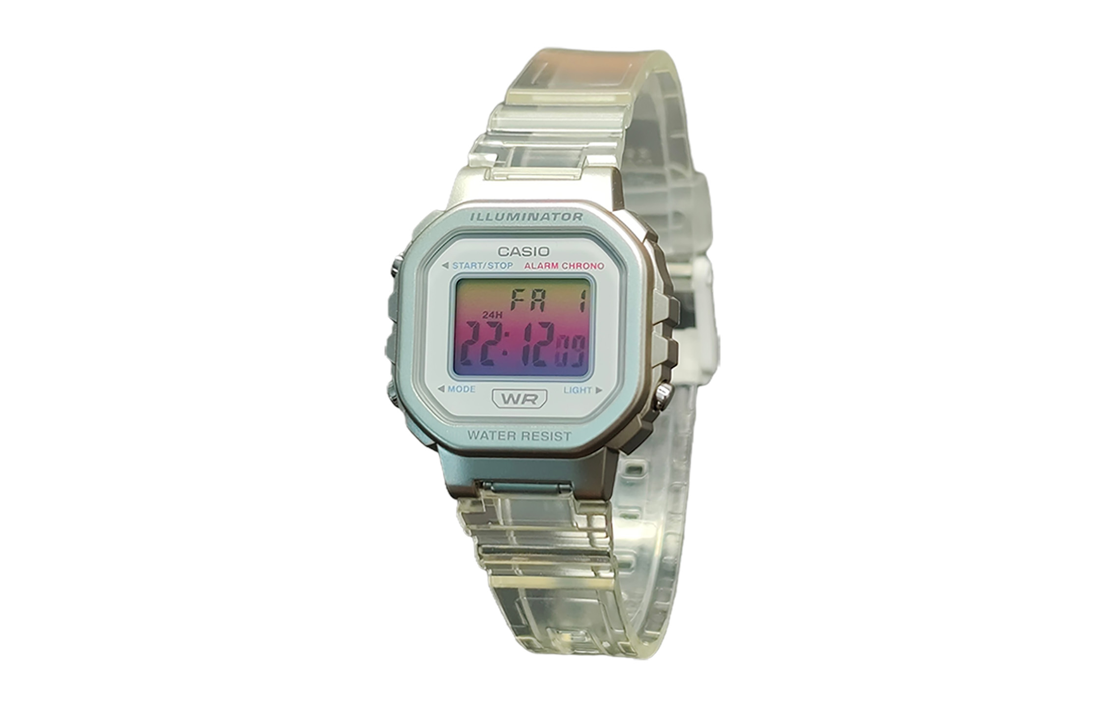 

CASIO Часы Retrofit Series Quartz Movement Resin Strap Watch Women's Watch White Dial, White Dial with Yellow to Orange Gradient Bezel