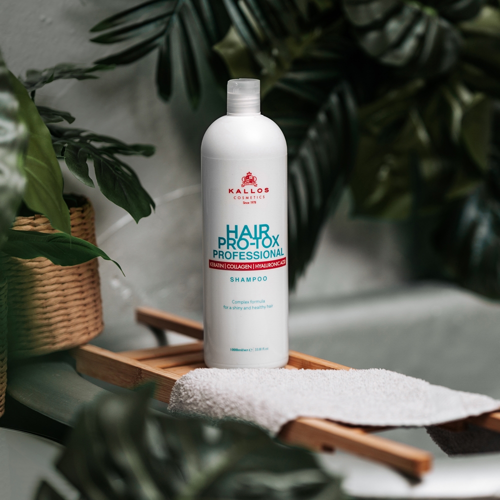 Шампунь Hair Pro-Tox с кератином для сухих и поврежденных волос Kallos, 1000 мл — фото 3
