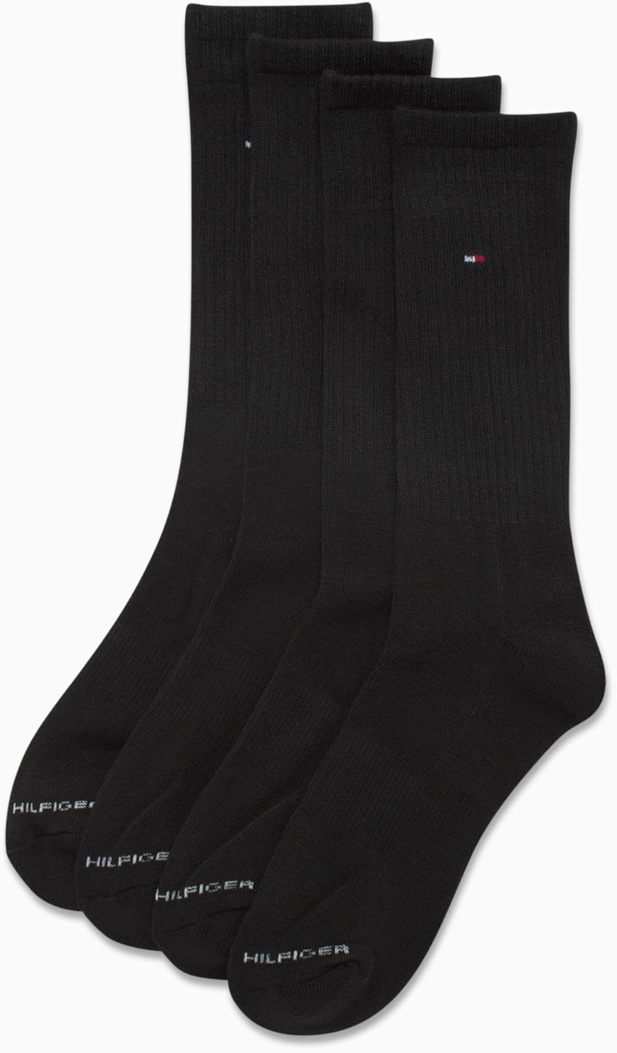Мужские спортивные носки Tommy Hilfiger с мягкой подошвой (4 шт.), Solid Black — фото 4