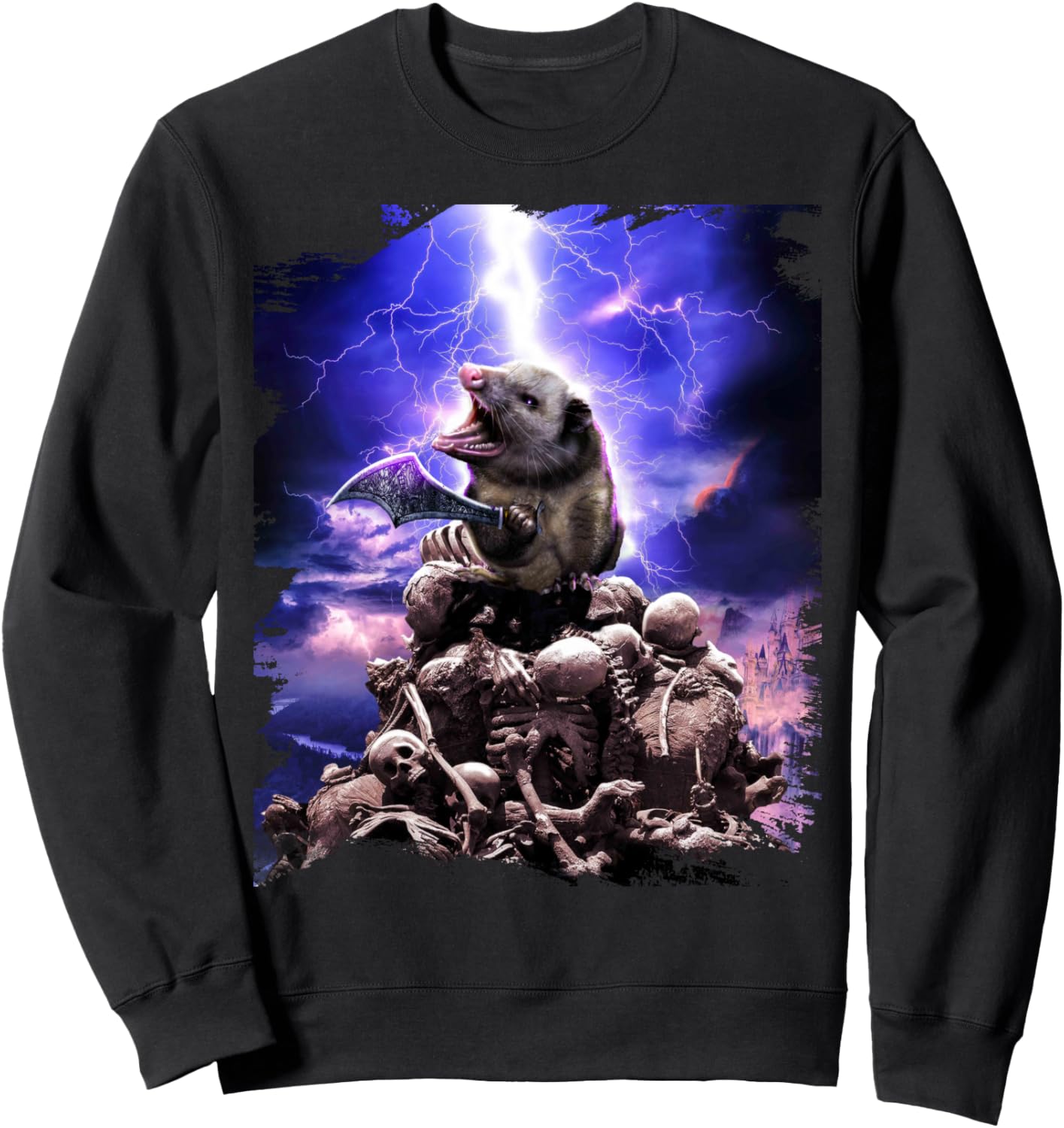 

Забавная толстовка с изображением опоссума-воина с молнией, черная Random Galaxy