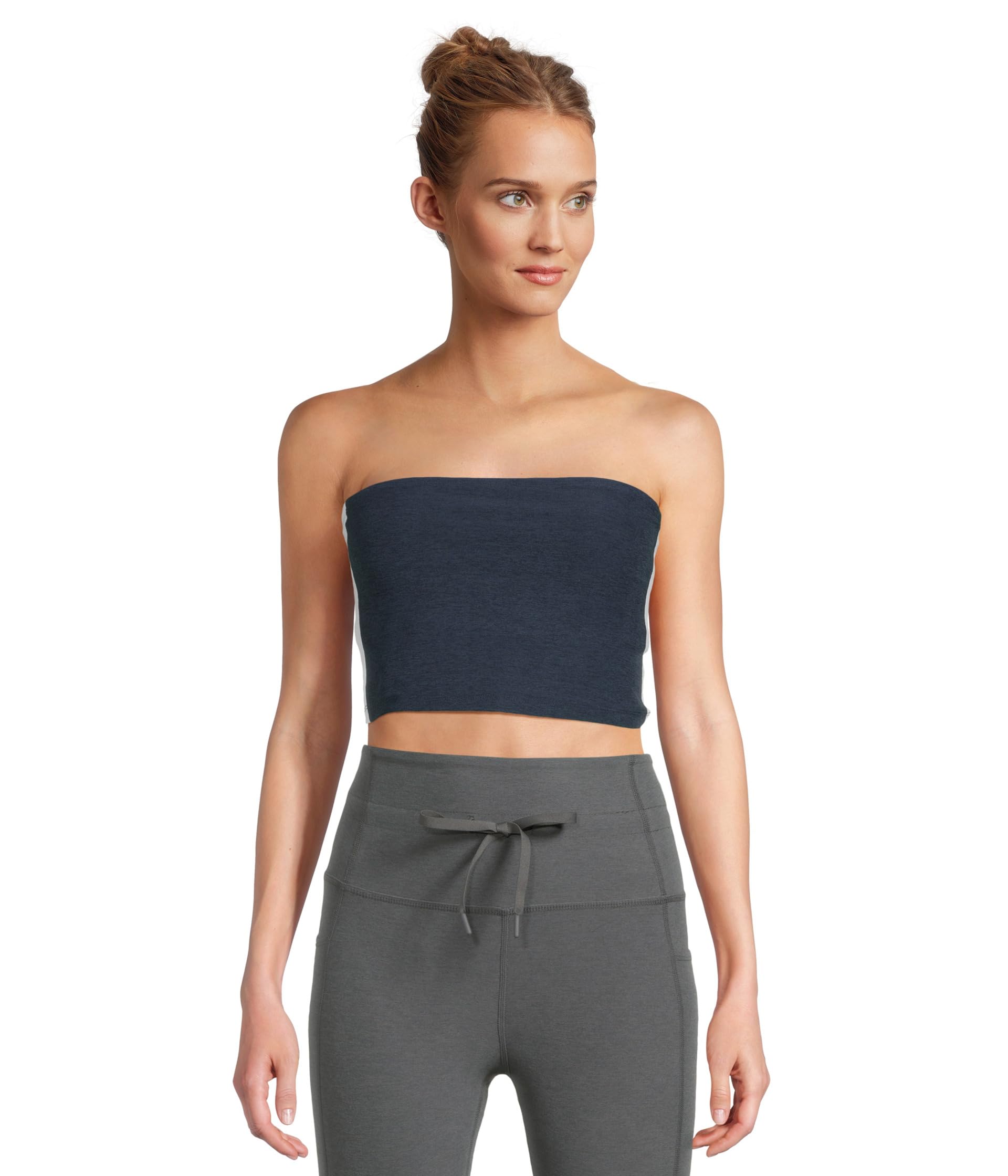 

Топ Beyond Yoga Spacedye Strapless Stripe Top, цвет Nocturnal Navy/Cloud White