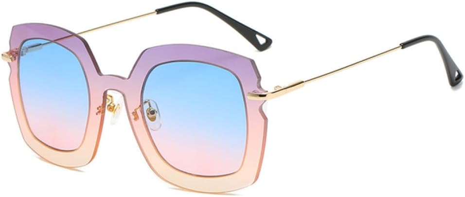 

Женские очки для фотосессий на подиуме, большие очки в оправе, женские солнцезащитные очки большого размера, летние очки с защитой от УФ-излучения UV400 LANGSER, C4 Blue Pink Lens