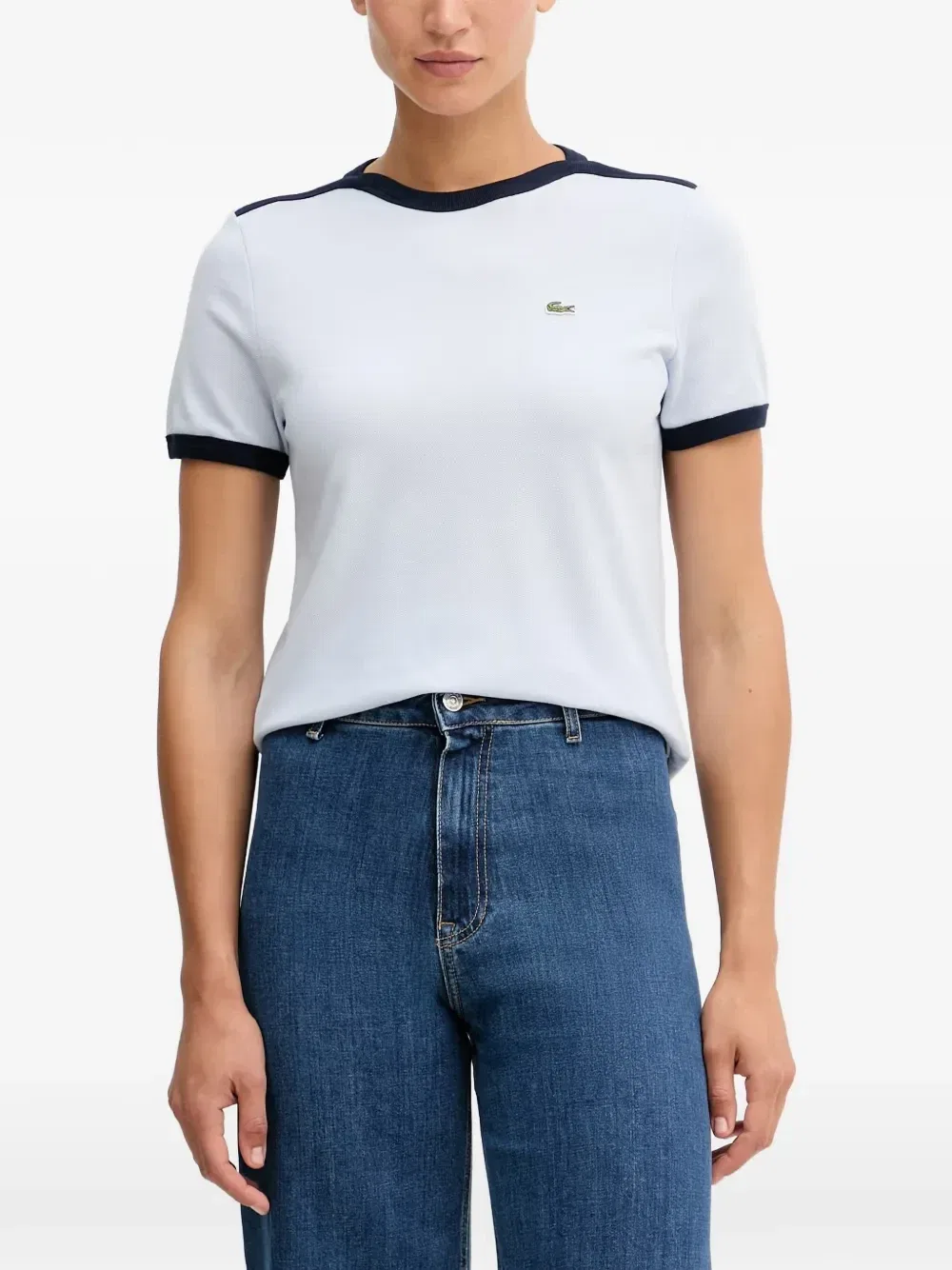 Футболка Lacoste с коротким рукавом и нашивкой-логотипом, синий