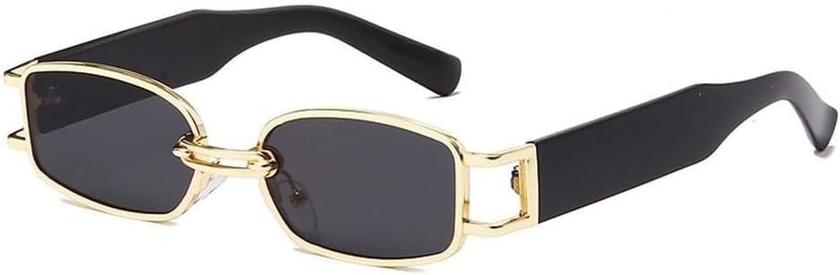 

Модные маленькие прямоугольные женские солнцезащитные очки в винтажном стиле, квадратные панк-солнцезащитные очки для мужчин, защита от УФ-излучения UV400, прозрачные очки LXLHWN, Golden Gray