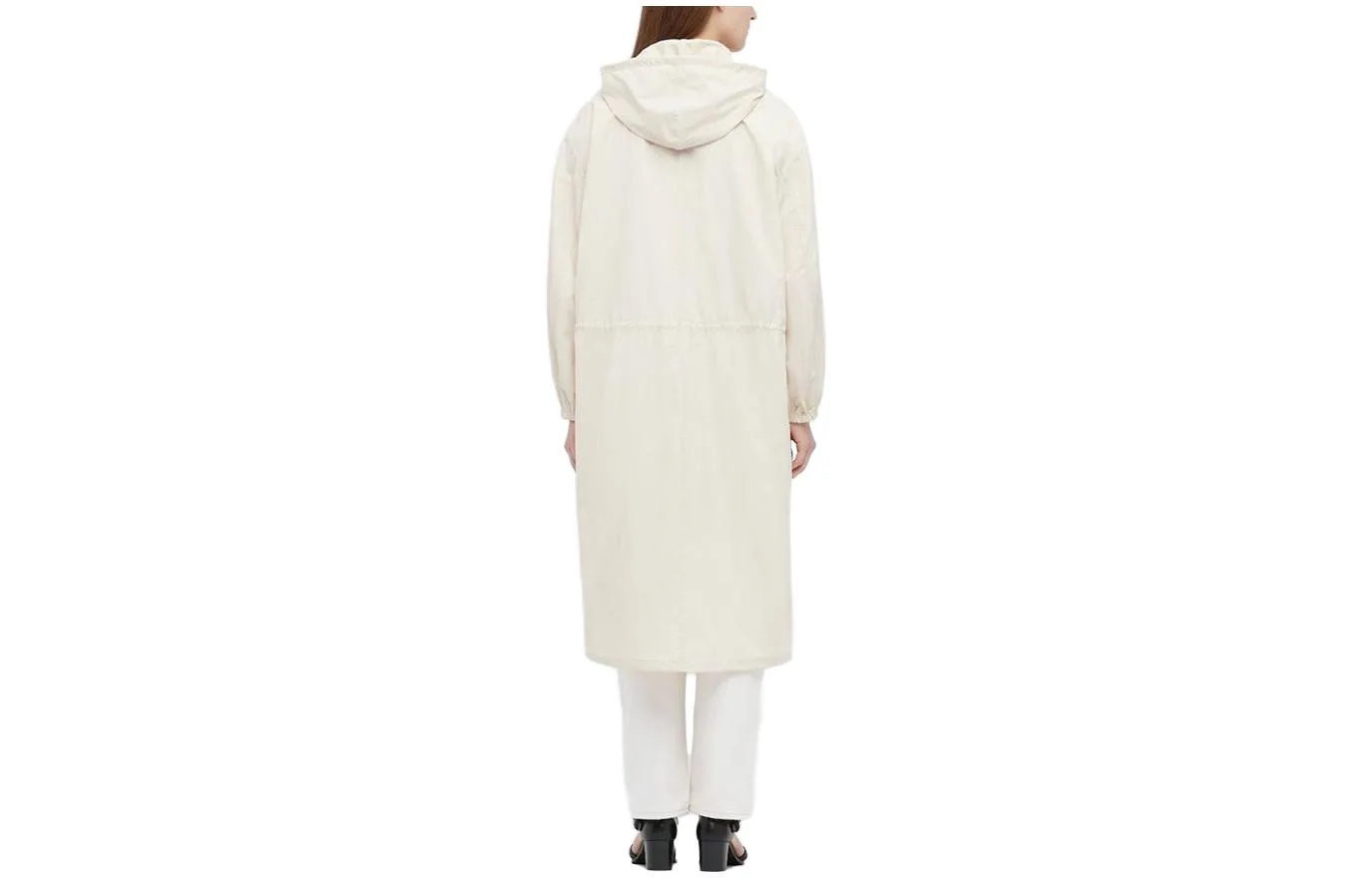 UNIQLO Куртка женская экрю с капюшоном, умеренно прямого кроя — фото 4