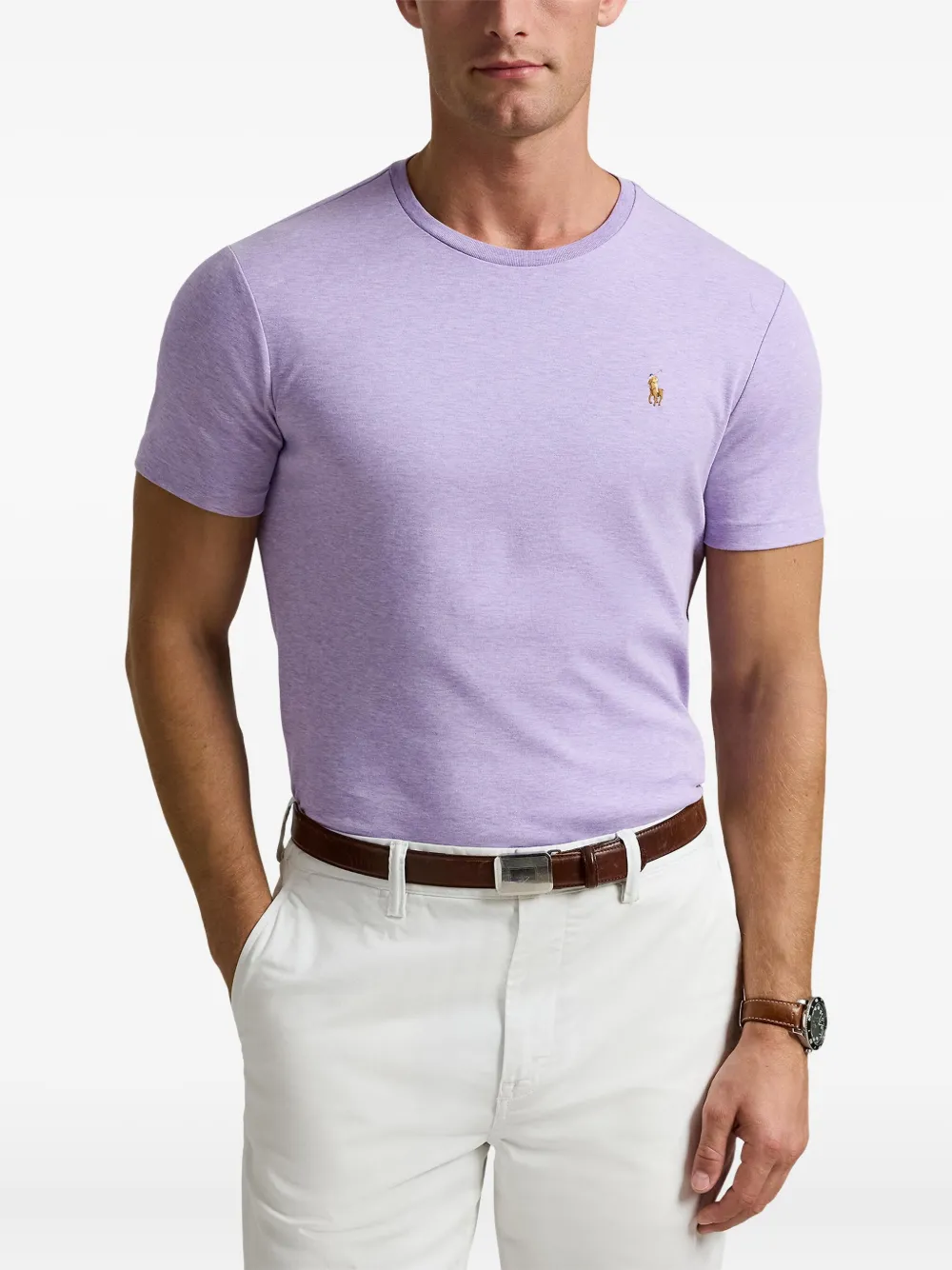 Футболка из хлопка пима Polo Ralph Lauren, фиолетовый — фото 3