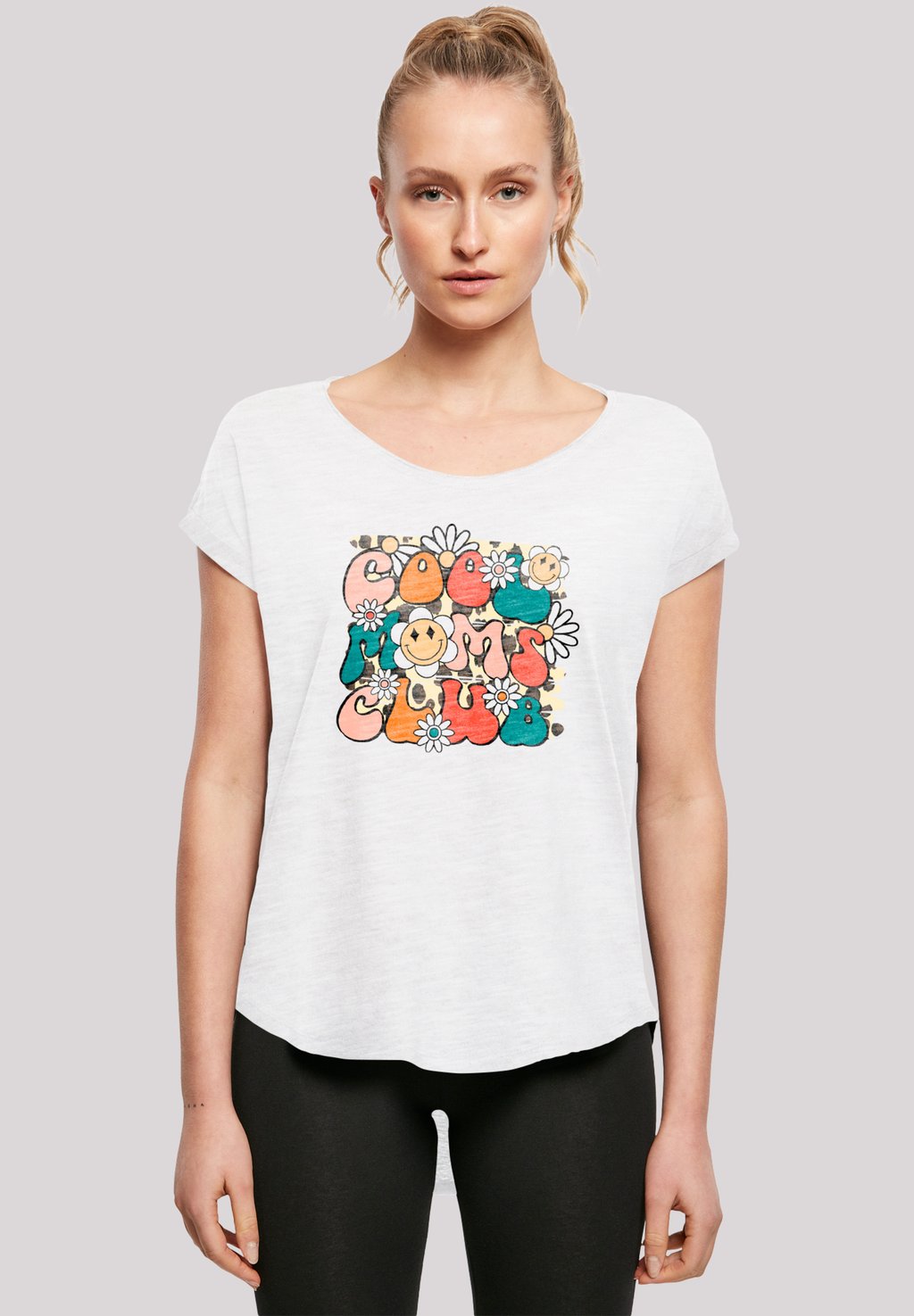 

Футболка с принтом MUTTERTAG COOL MOMS CLUB RETRO BLUMEN F4NT4STIC, белый