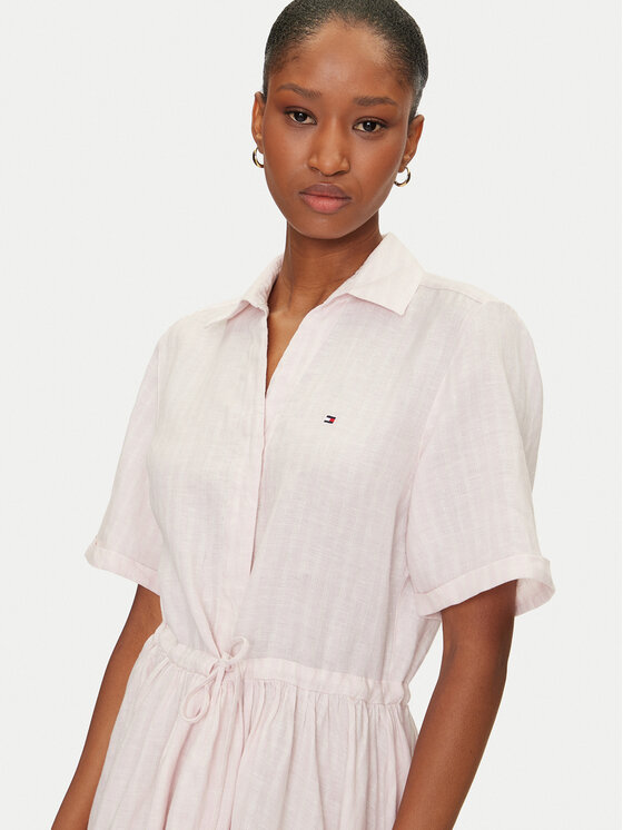 Платье-Рубашка стандартный крой Ess WW0WW44672 Tommy Hilfiger, розовый — фото 4