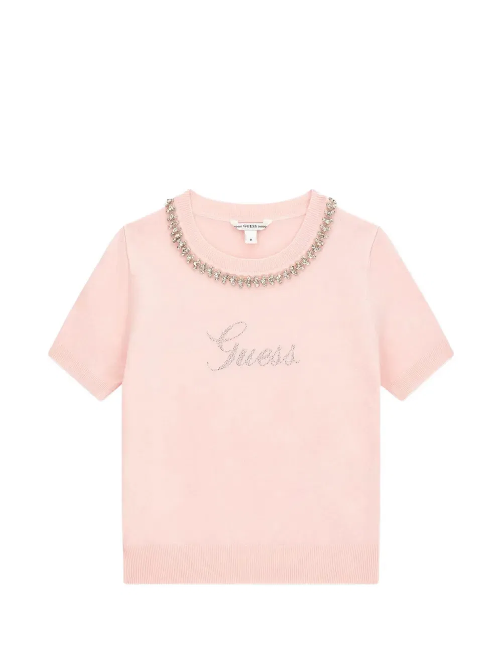 Футболка, украшенная стразами Guess Kids, розовый