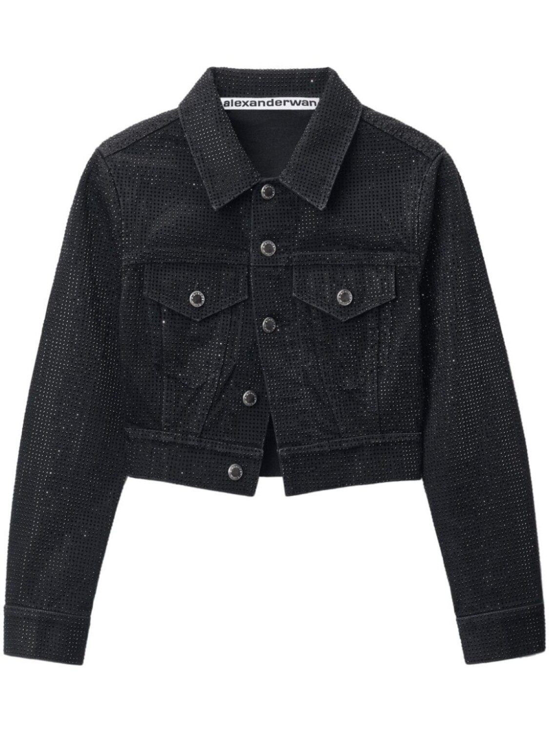 

Джинсовая куртка Alexander Wang, украшенная кристаллами, черный