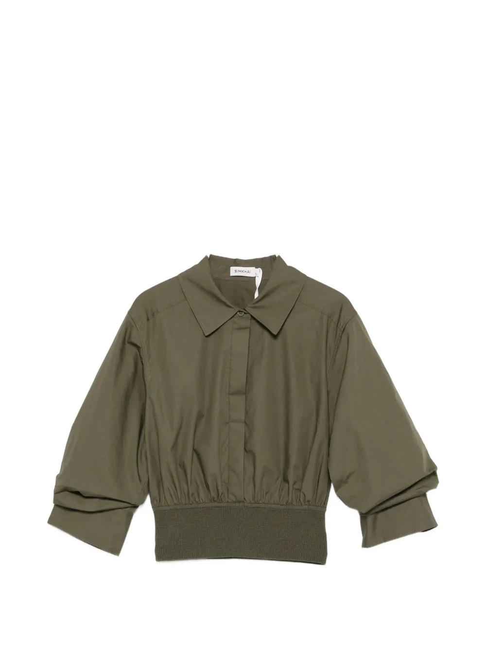 

Укороченная рубашка с присборенными рукавами Simkhai, зеленый
