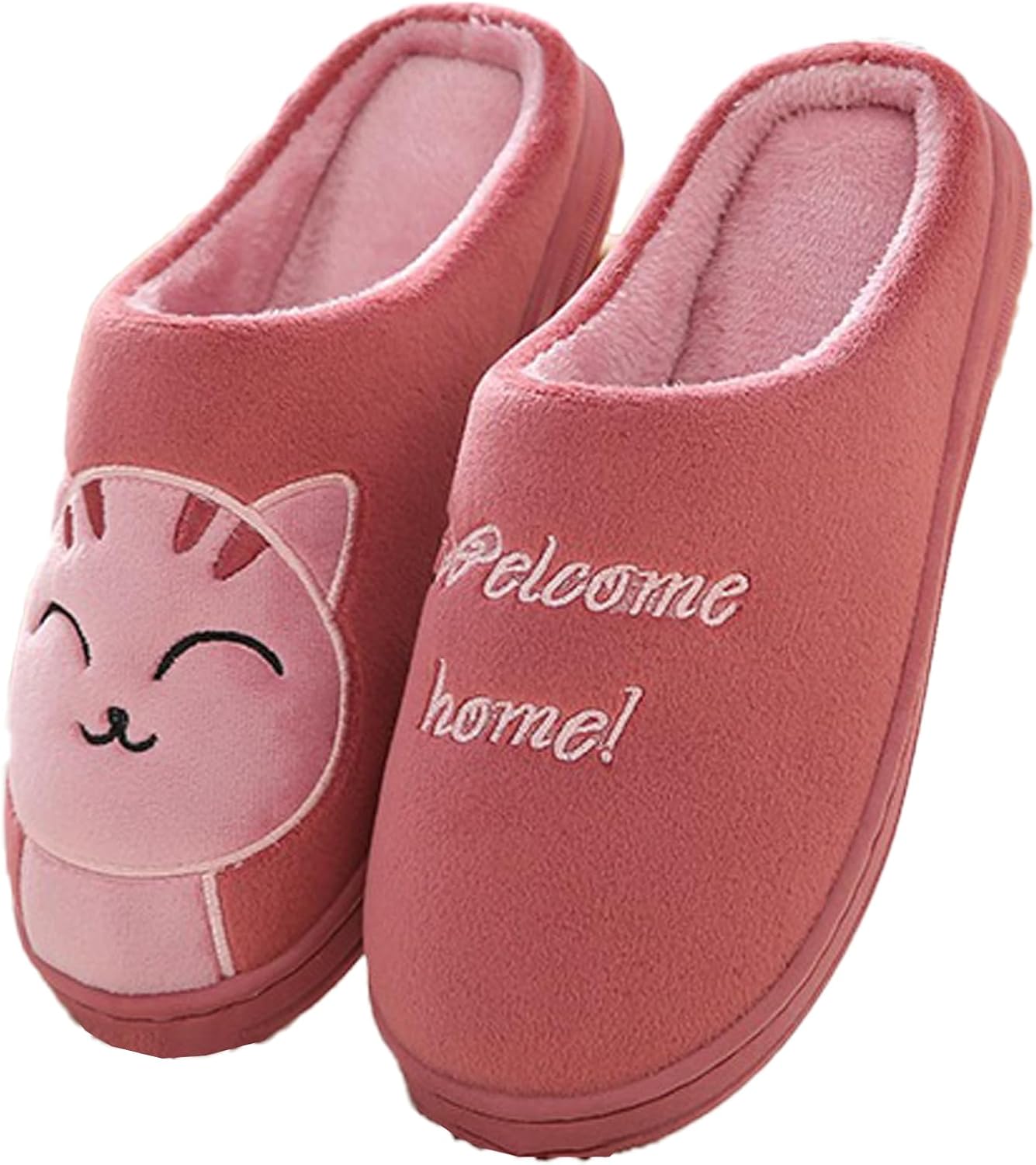 

Милые домашние тапочки для женщин и мужчин с изображением животных, удобные мягкие тапочки с эффектом памяти, плюшевые домашние обувь для спальни и гостиной Oukisam, красный