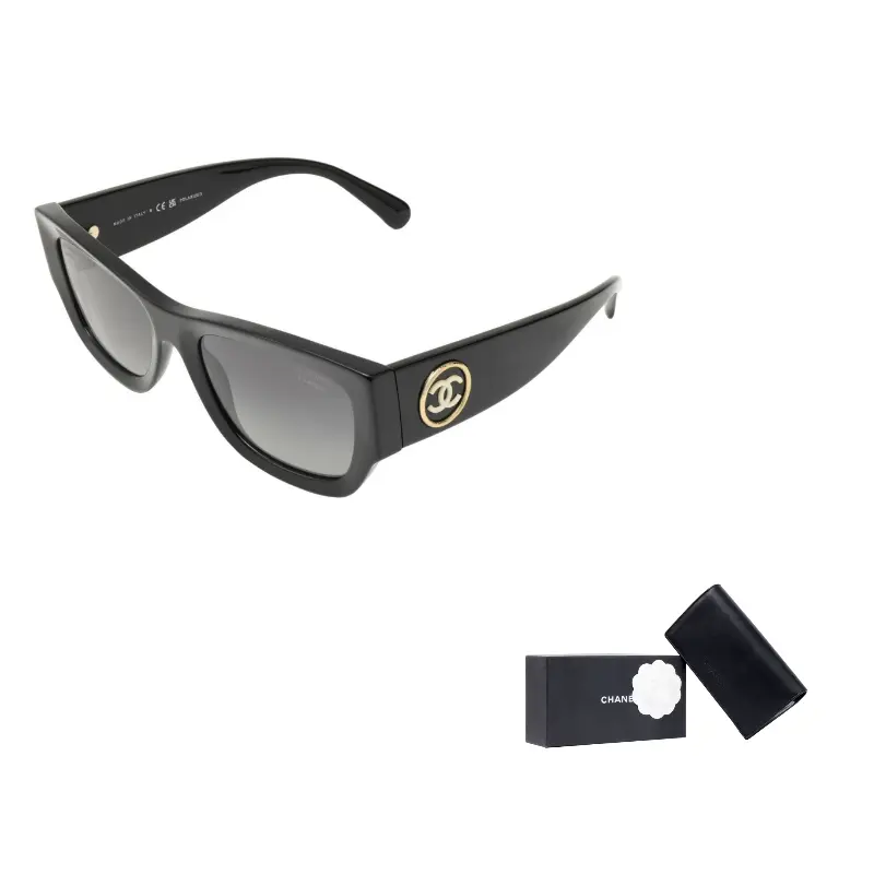 

CHANEL Солнцезащитные очки с пластиковой оправой неправильной формы женские черные, Black