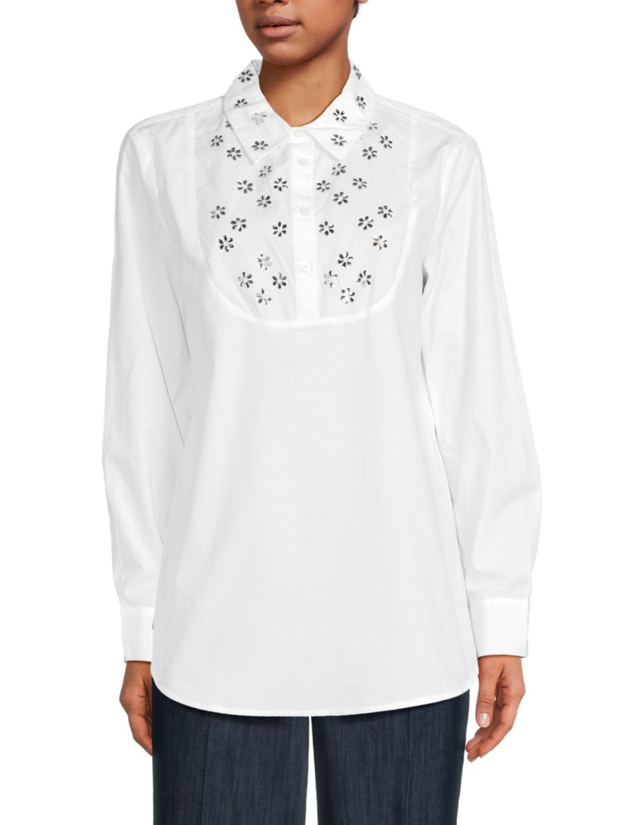 

Топ с декоративным кокетливым вырезом Tommy Hilfiger, цвет Bright White