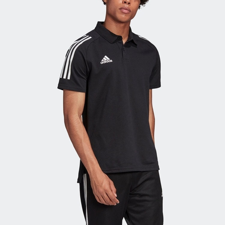 Футболка adidas Logo Embroidered Stripe Sports Short Sleeve Black Polo Shirt ED9249 — фото 2