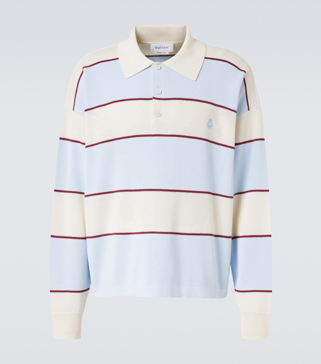 

Череп в полоску поло McQueen, Shir Blue/Ivory/bord
