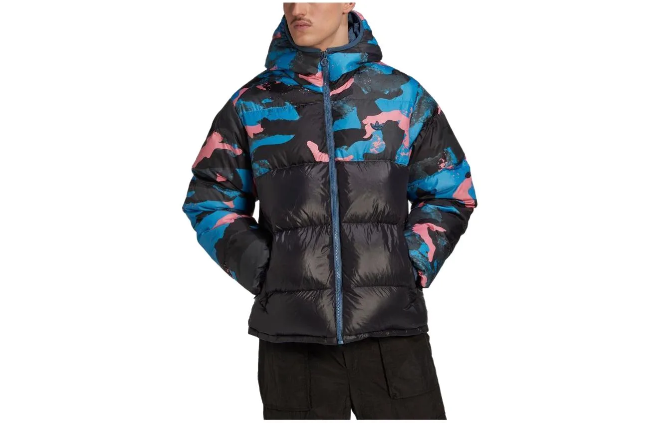 Adidas Originals Пуховик мужской черный/розовый/темно-синий — фото 3