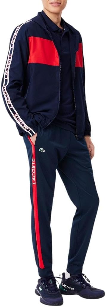 Lacoste мужские спортивные принтованные спортивные штаны, Navy Blue/Grenadine Red — фото 4