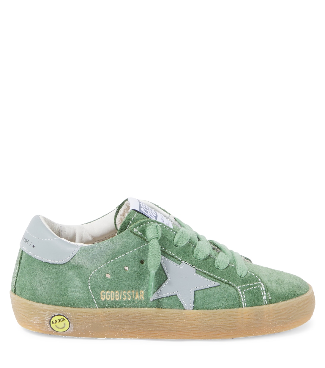 Супер Стар замшевые кроссовки Golden Goose Kids, Green/Light Blue — фото 4