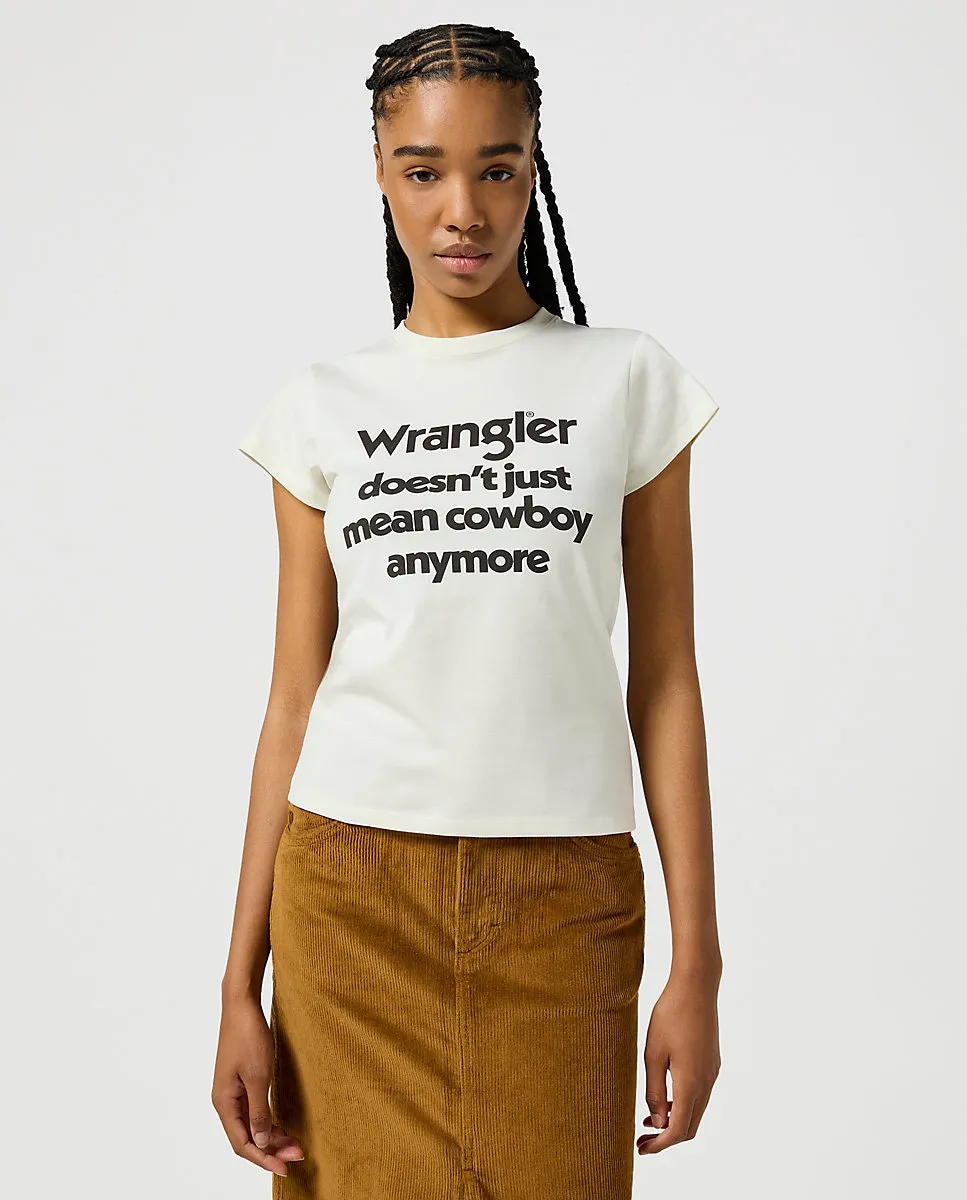 

Женская футболка с коротким рукавом и надписью спереди Wrangler, белый