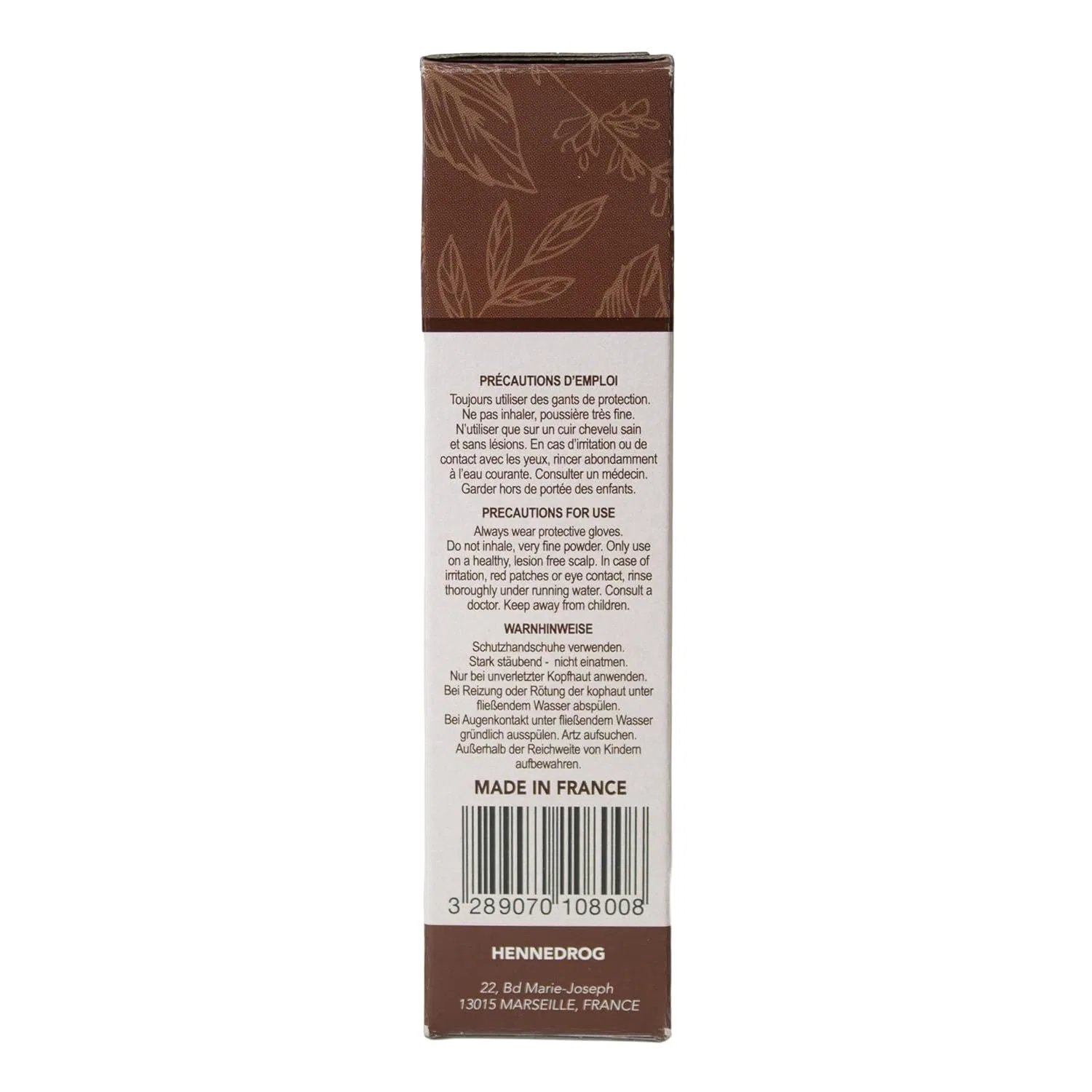 Растительная краска для волос Hennedrog Henna Chatain Chestnut Brown 90 г Generisch, Maroon — фото 3