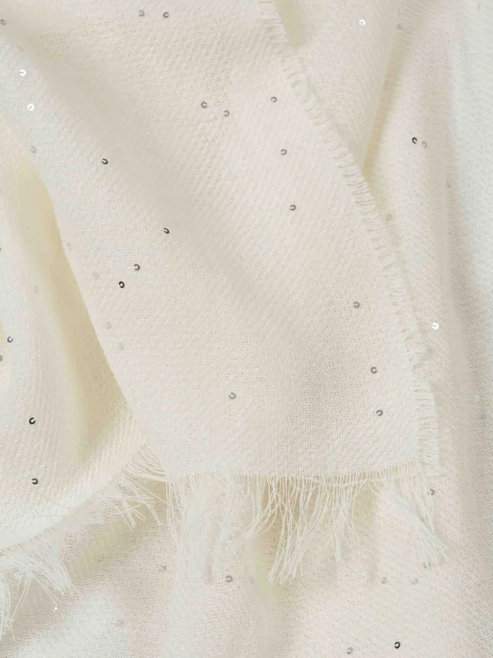 

Шарф с пайетками и бахромой Peserico, бежевый