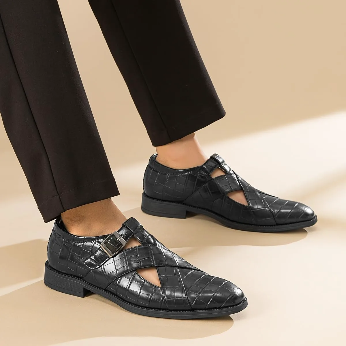 Men's Fashionable Breathable Casual Shoes for Business and Daily use. Rubber Sole. Available in Large Size Fusecottc, черный — фото 3