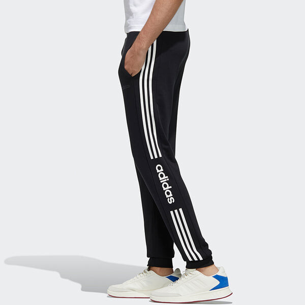Спортивные штаны adidas neo M Esntl 3S Contrasting Colors Stripe Sports Pants Black, черный — фото 4