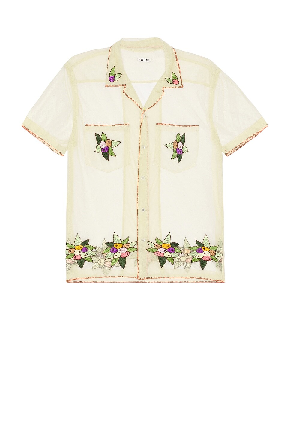 

Рубашка с коротким рукавом Suncherry с вышивкой Bode, цвет White Multi