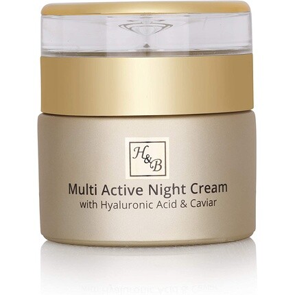 

H & B Health & Beauty Dead Sea Здоровье и красота Мультиактивный ночной крем для лица с гиалуроновой кислотой и экстрактом икры для женщин, обогащенный минералами Мертвого моря 50 мл