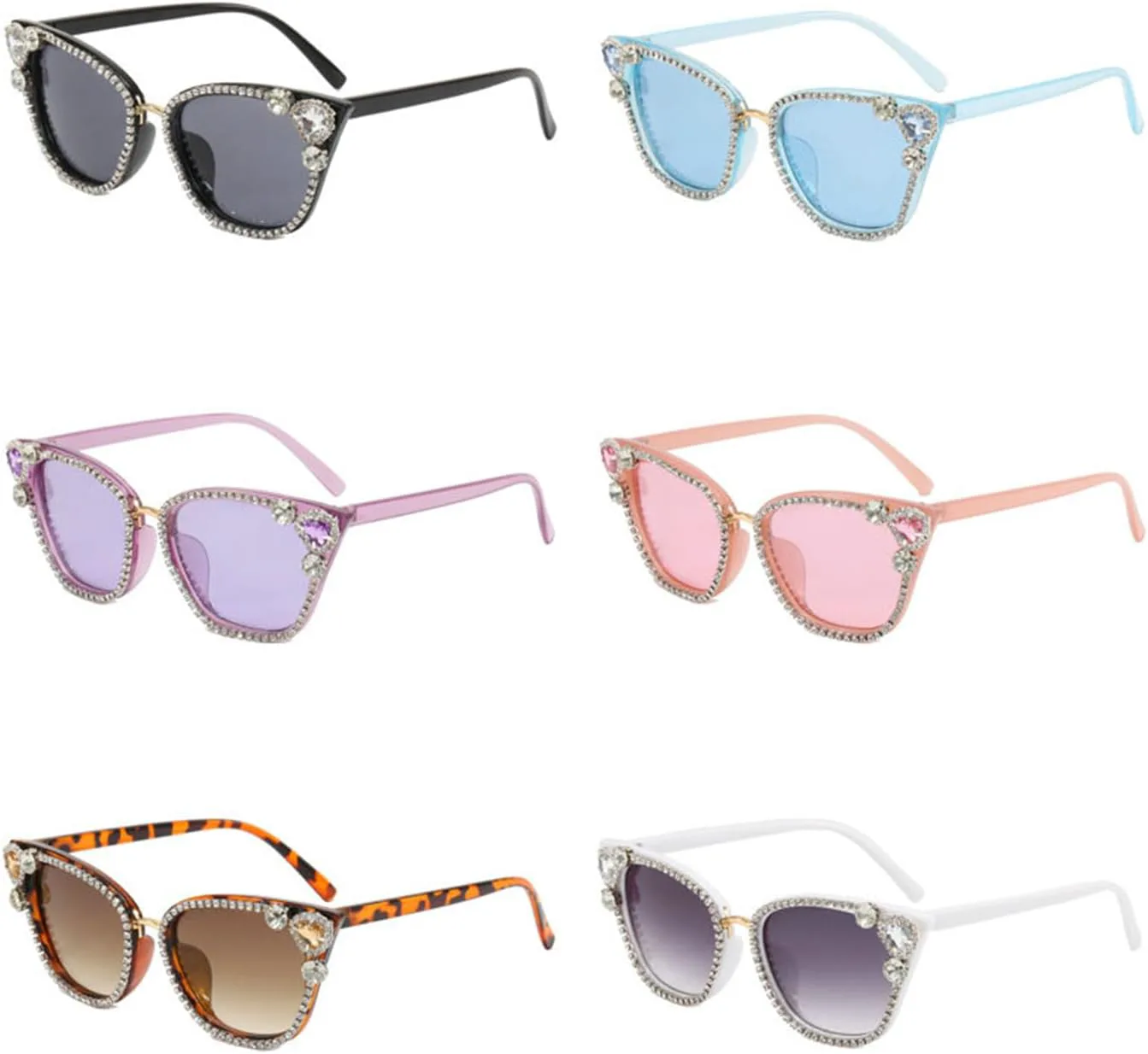 

Солнцезащитные очки Willochra «Кошачий глаз» с кристаллами для женщин, модные, с бриллиантовым блеском, для вечеринки, сверкающие хрустальные очки F25, White