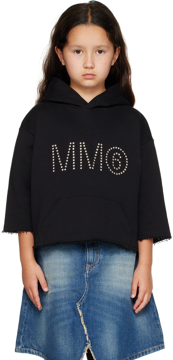 

MM6 Maison Margiela Kids Черный худи с заклепками