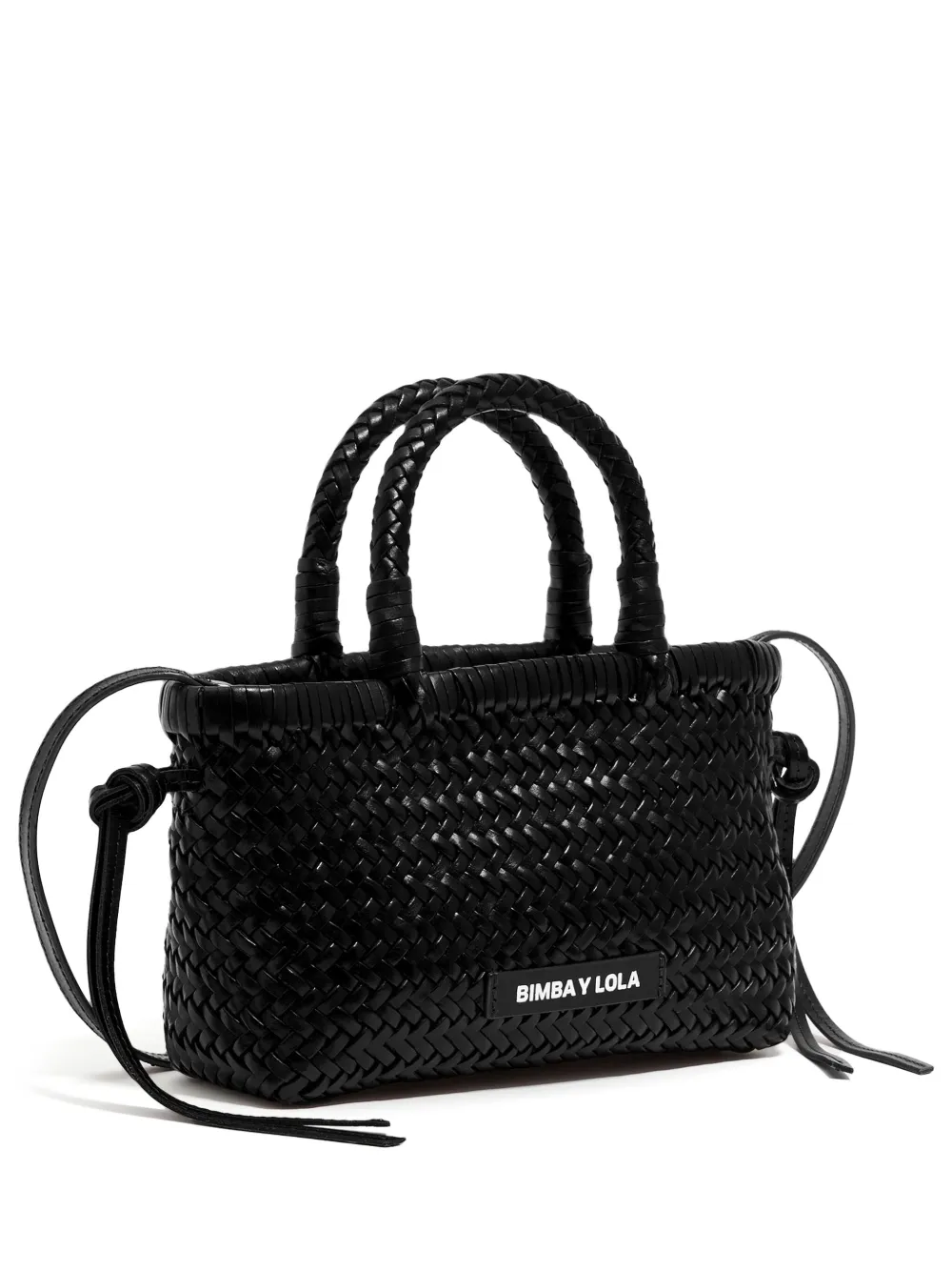 

Плетеная сумка-тоут размера мини Bimba y Lola, черный