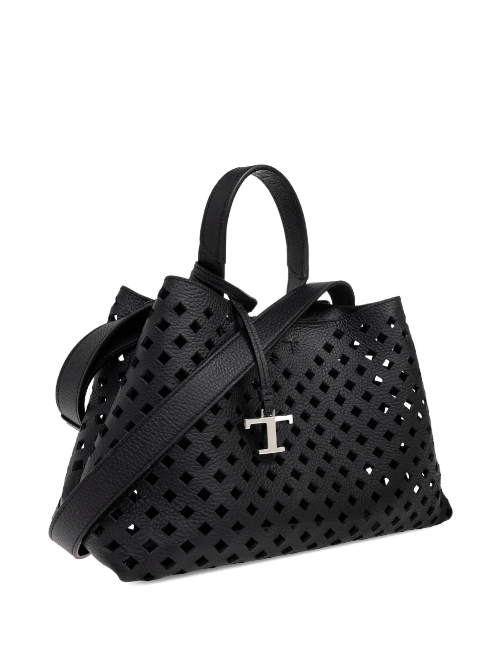 Микро-сумка-тоут Apa из перфорированной кожи Tod'S, черный — фото 3