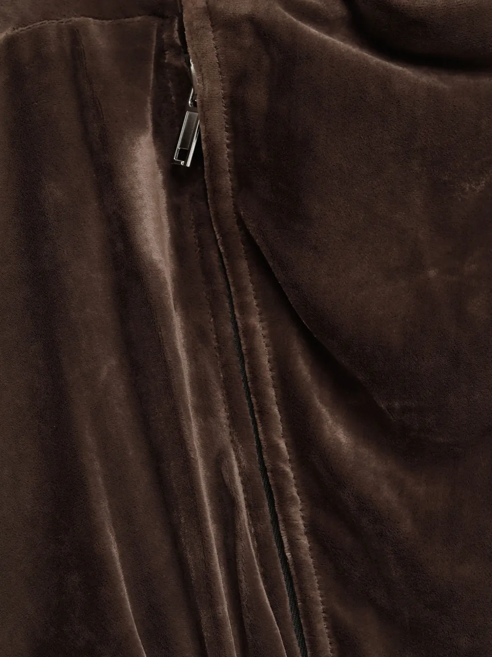 Бархатная укороченная куртка на молнии спереди Rick Owens, коричневый — фото 3