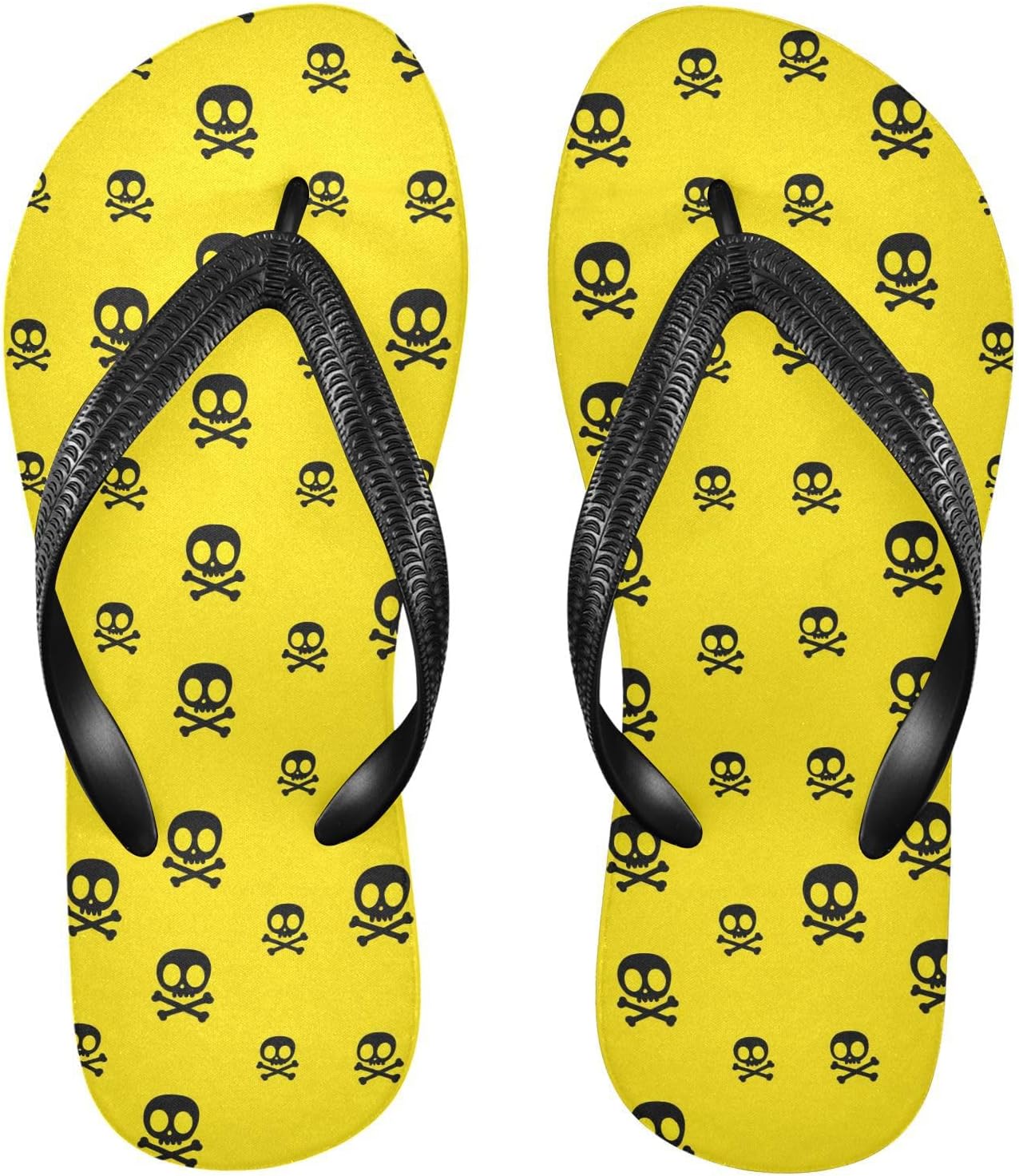 

Пляжные летние повседневные шлепанцы с черепом желтые для женщин и мужчин, для душа Kfbe