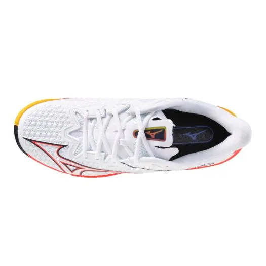 Теннисные кроссовки для всех типов покрытий «Wave Exceed Tour 6 AC» от Mizuno, White X Coral X Citrus — фото 4