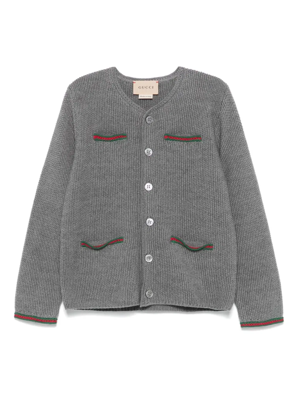 Шерстяной кардиган Gucci Kids, серый