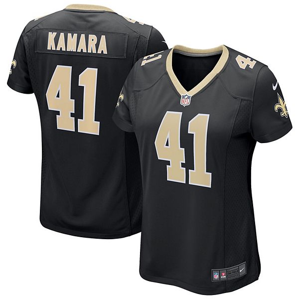 Женская игровая футболка Alvin Kamara New Orleans Saints черная Nike — фото 2