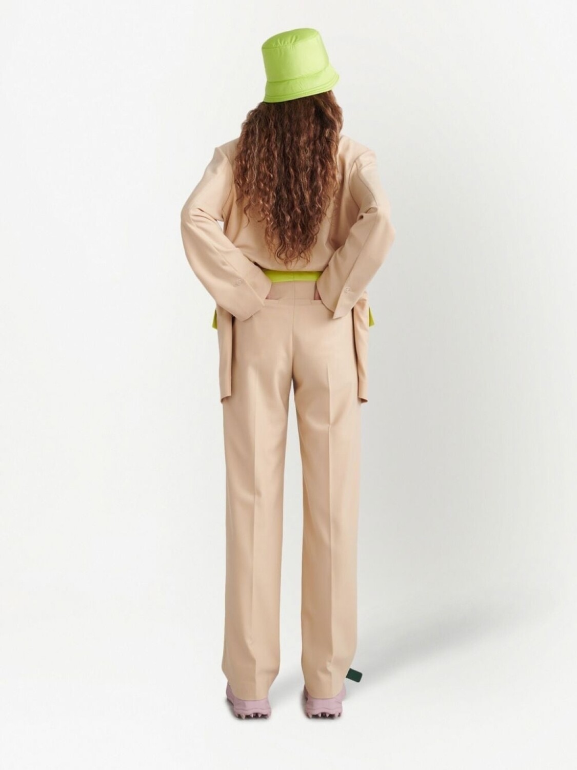 Off-White прямые брюки со складками, нейтральный цвет — фото 4