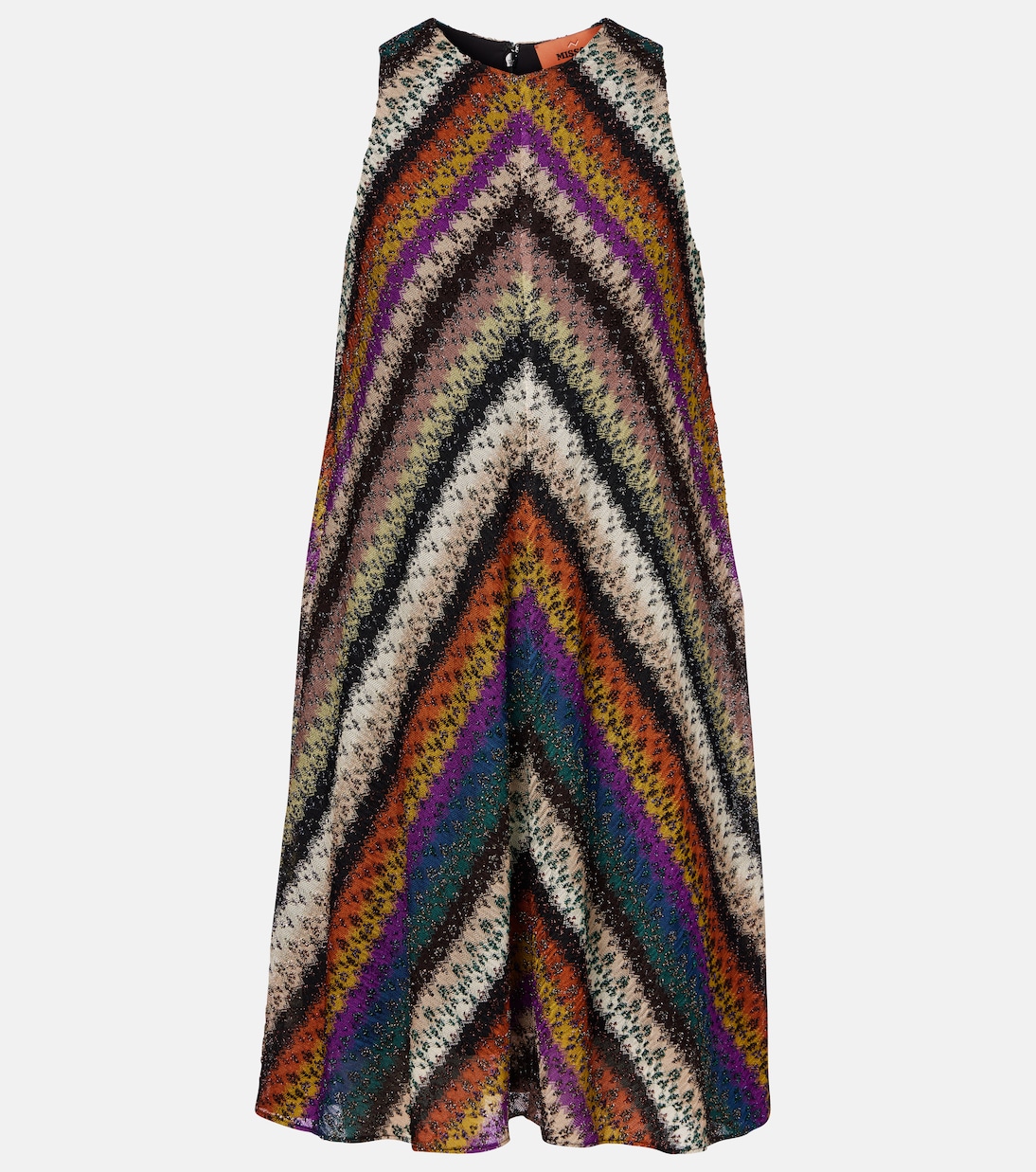 

Мини-платье из ламе с зигзагообразной вязкой Missoni, Yellow and purple tones