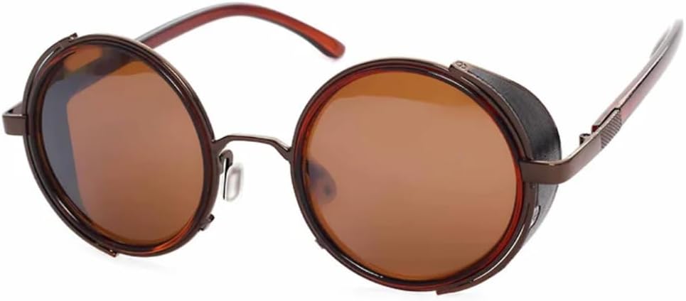 

Винтажные женские солнцезащитные очки в стиле стимпанк и ретро с покрытием, мужские круглые солнцезащитные очки в стиле панк с защитой от УФ-излучения UV400 UUPTTPL, Coffee Tea