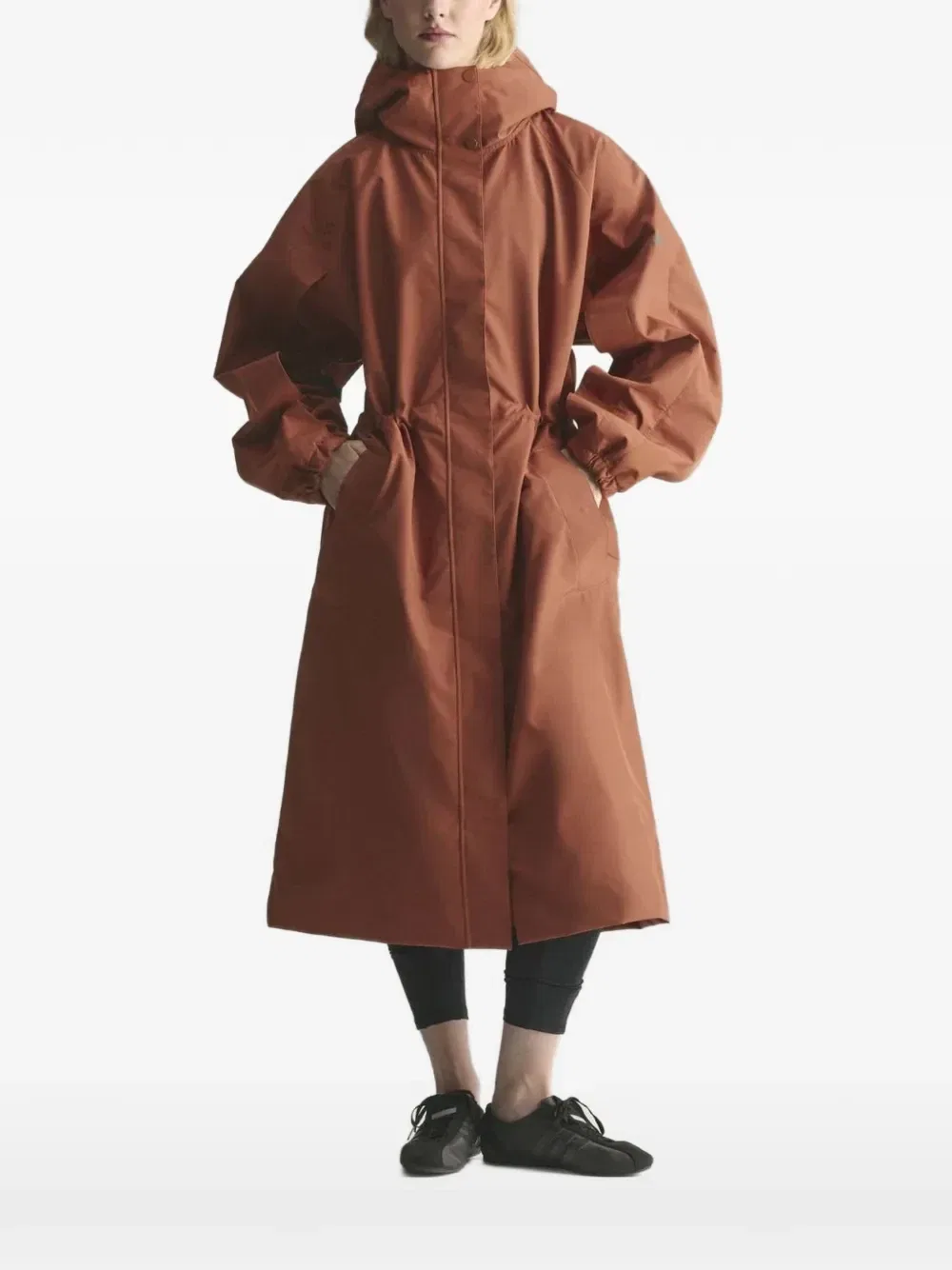 Парка с капюшоном из плотной ткани Adidas by Stella McCartney, оранжевый