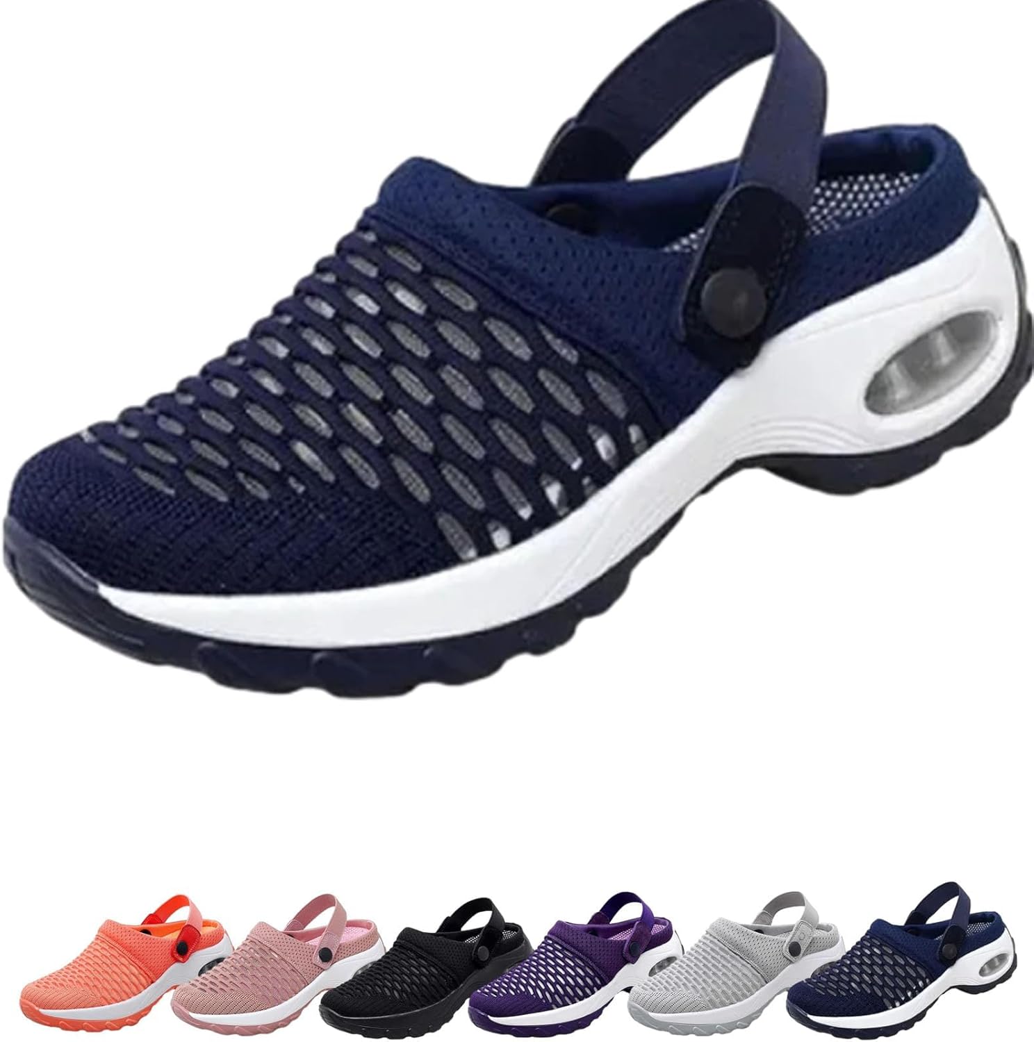 

Мужские синие ортопедические сабо с воздушной подушкой, поддержка свода стопы, тапочки при плантарном фасциите, обувь для ходьбы, сабо и мюли, лето, размеры для мужчин США Goura Cristata