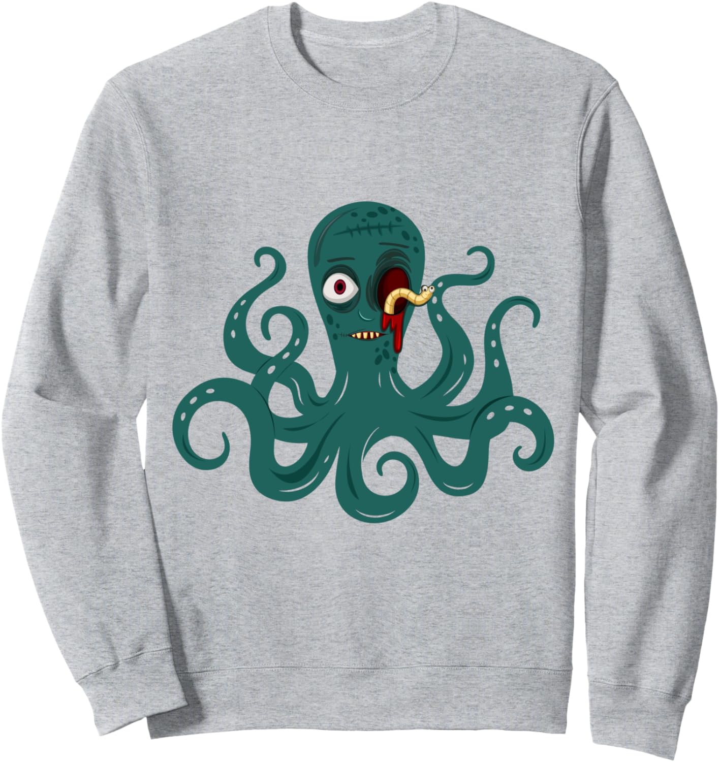 

Толстовка в готическом стиле с изображением зомби-осьминога на Хэллоуин: кровавый монстр Trend Design Co., Ltd., серый