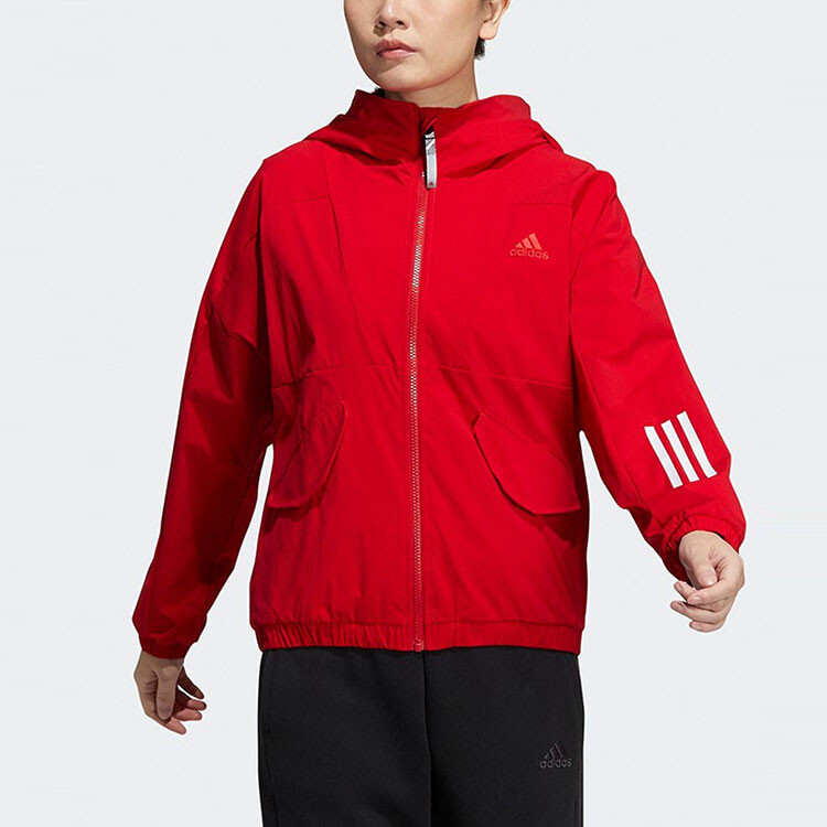 CNY Limited Двусторонняя спортивная куртка с капюшоном, красная Adidas — фото 2