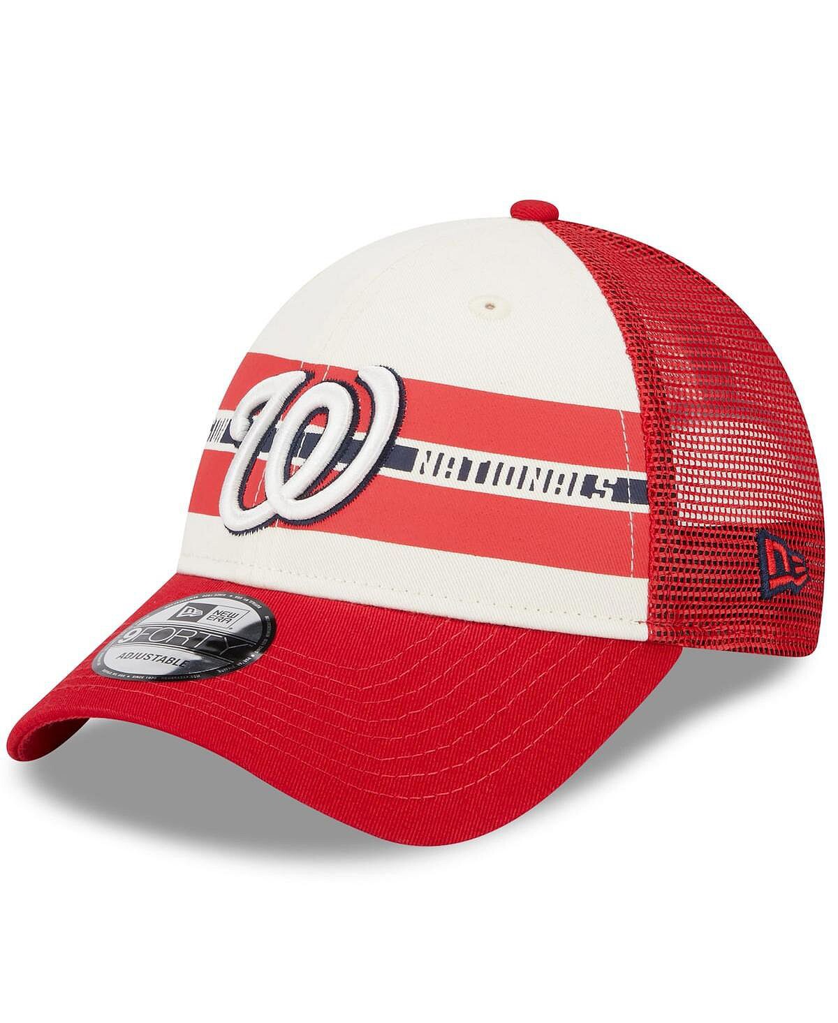 

Мужская бело-красная кепка с полосками Washington Nationals Team Trucker 9FORTY Snapback New Era