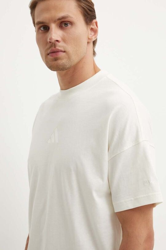 Хлопковая футболка All SZN adidas, бежевый — фото 3