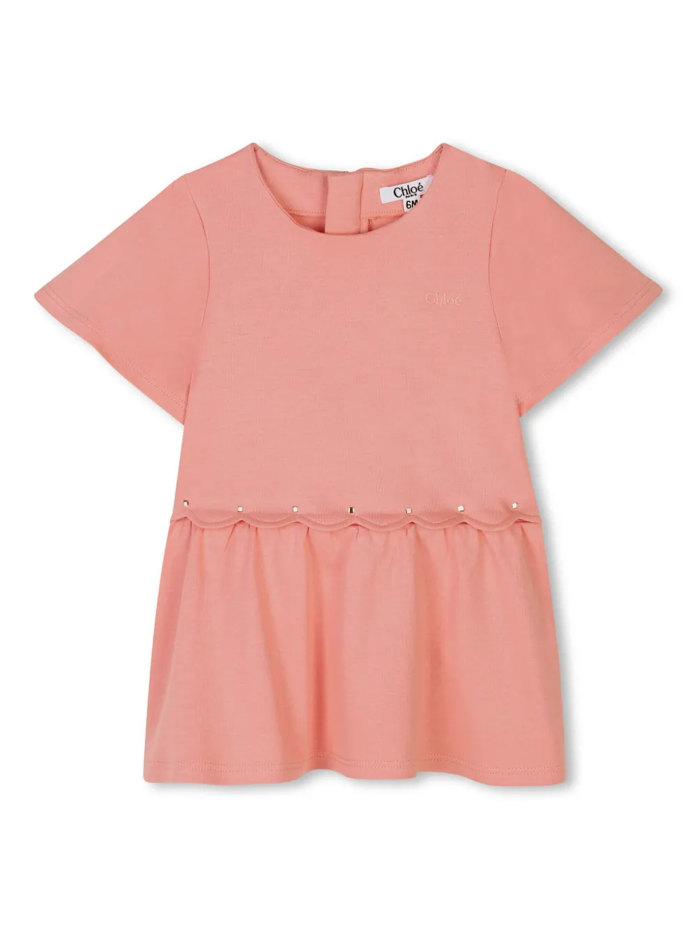 

Платье с вышитым логотипом Chloé Kids, розовый